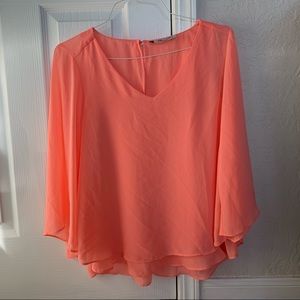 Jennifer Lopez Peach Split Back Blouse